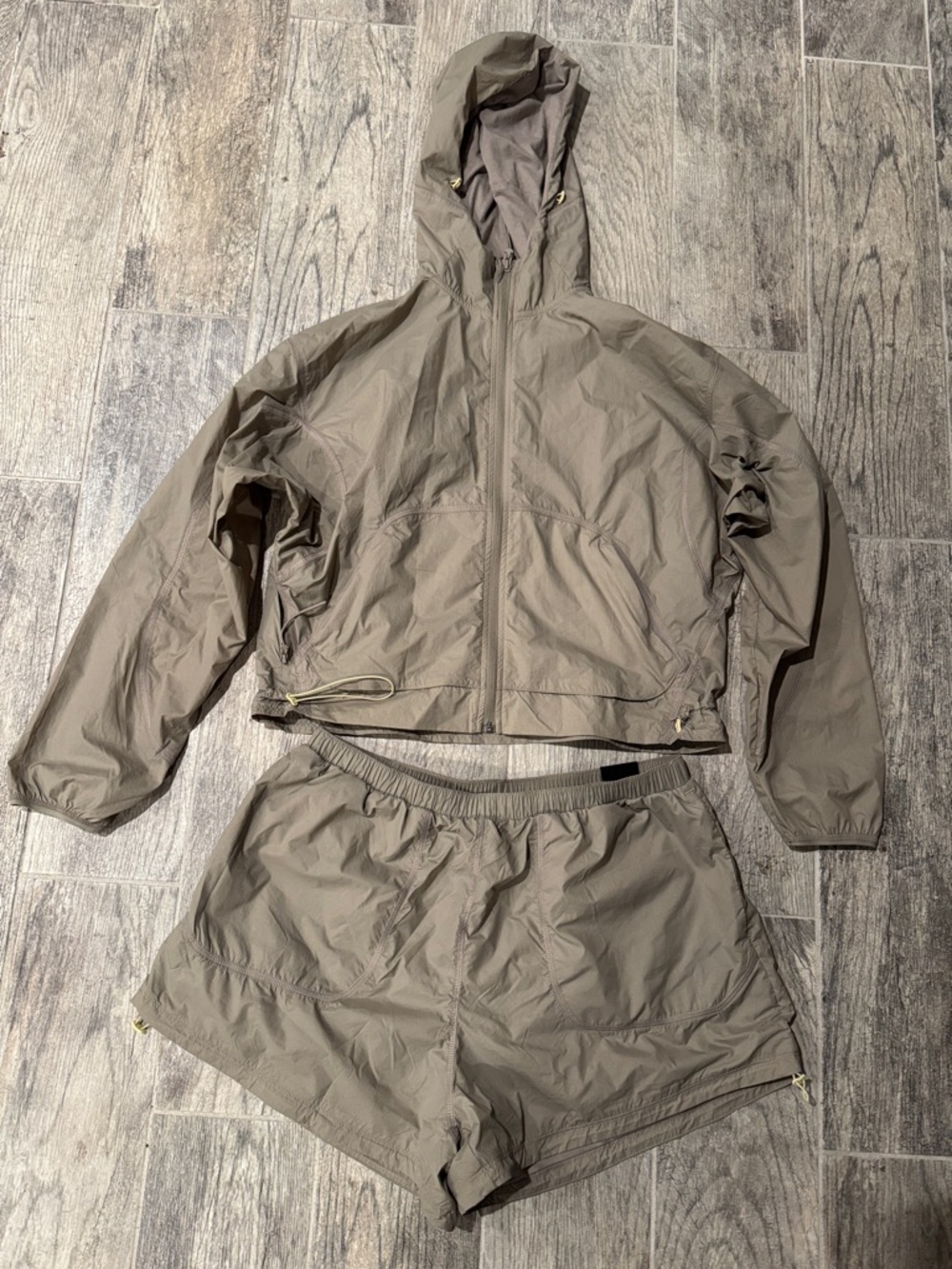 Adidas Lightweight Hooded Windbreaker Set - Taupe
